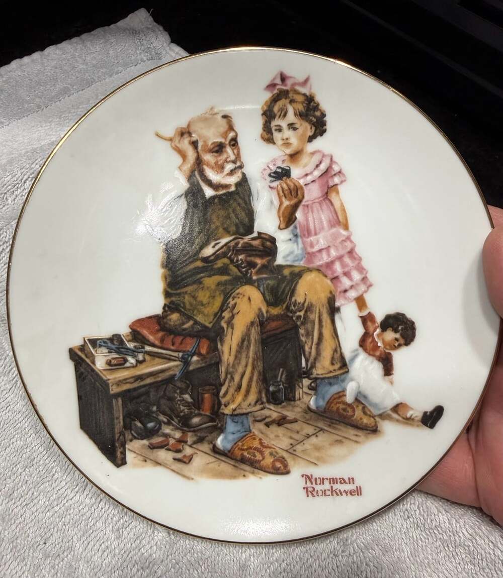 Norman Rockwell The Cobbler Collector Plate 1982
